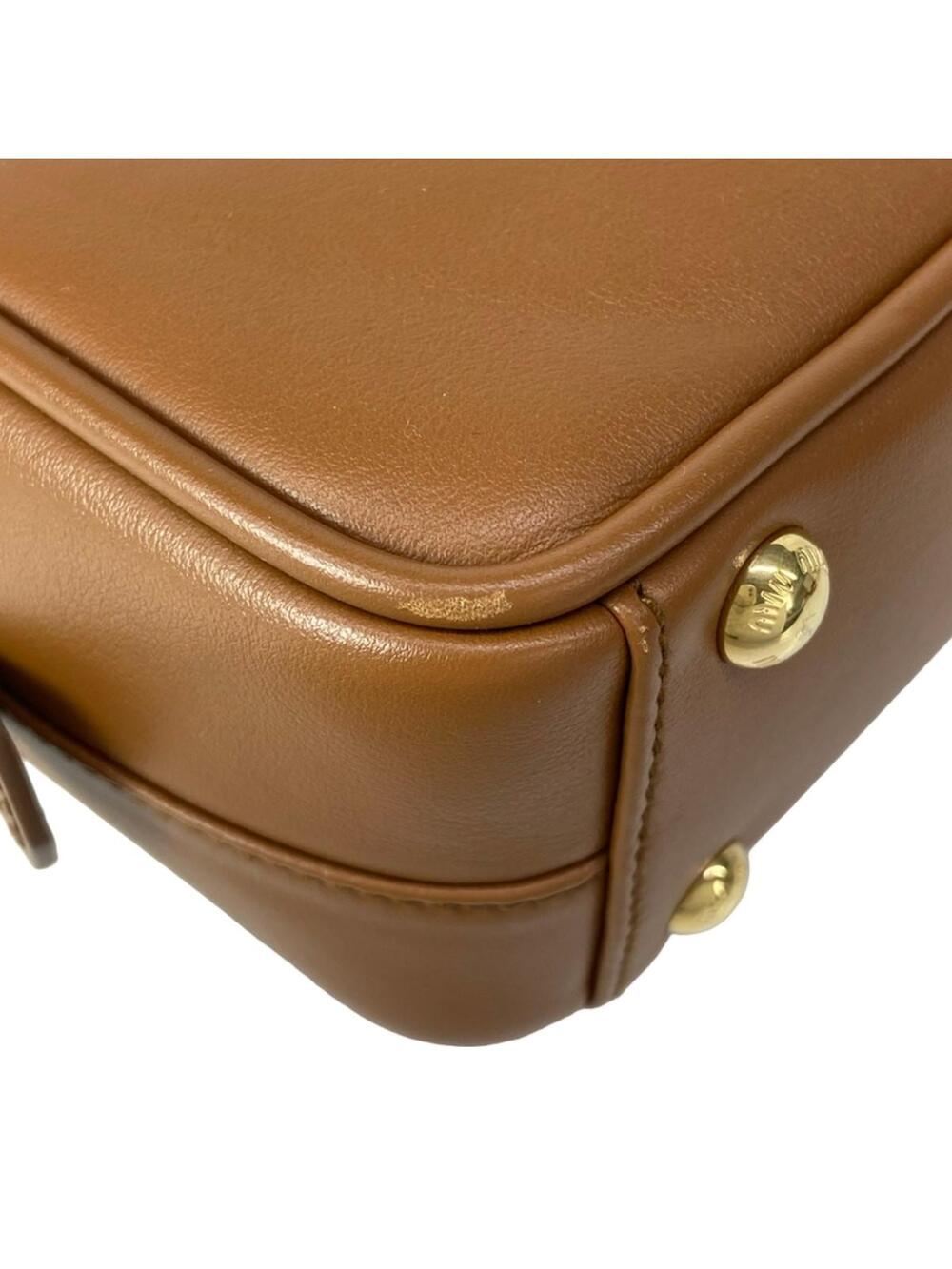 Miumiu Arkady Brown Leather Handbag #301808M21B - Picture 9 of 15
